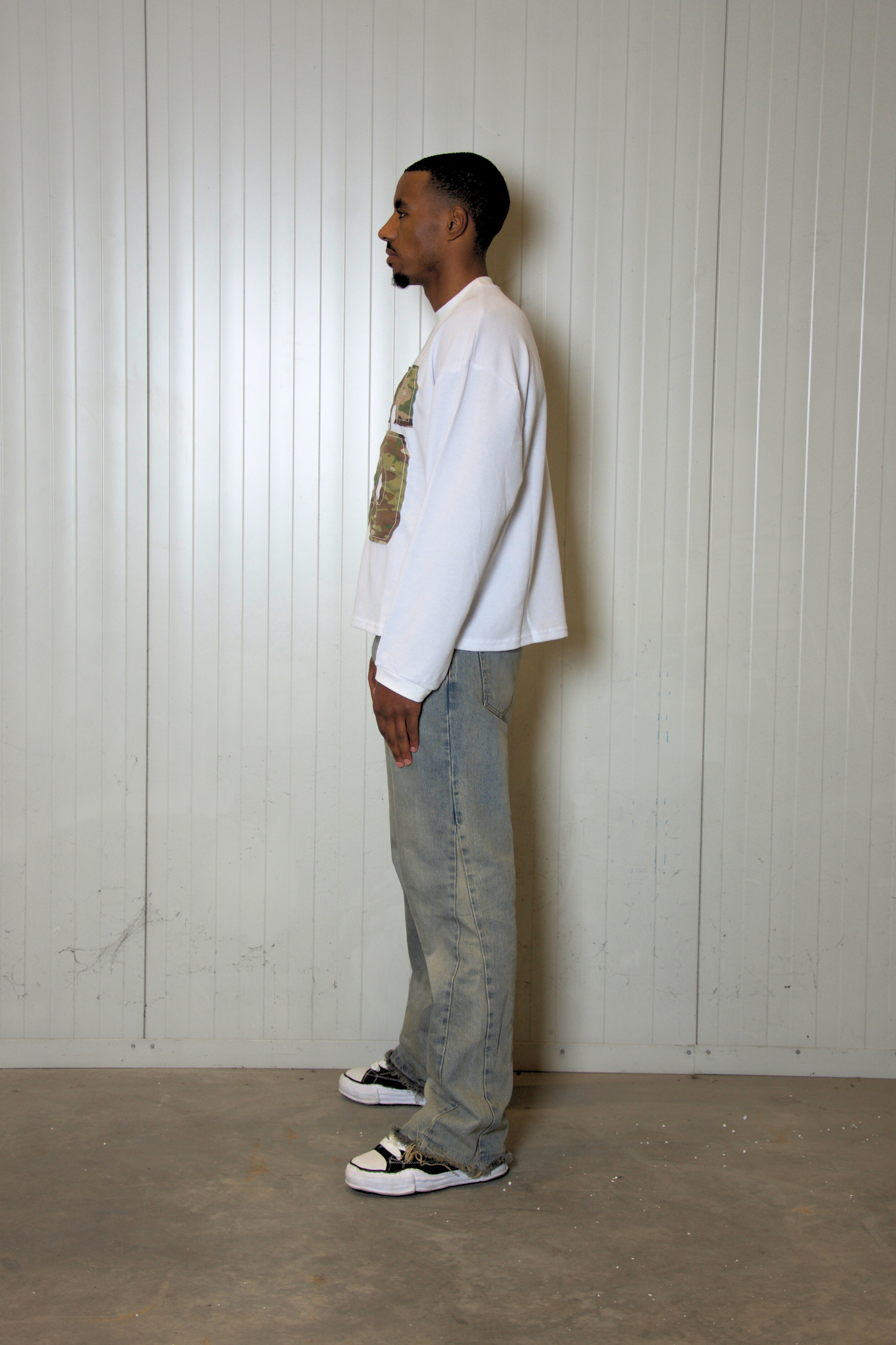 Waffle Longsleeve White/Camo