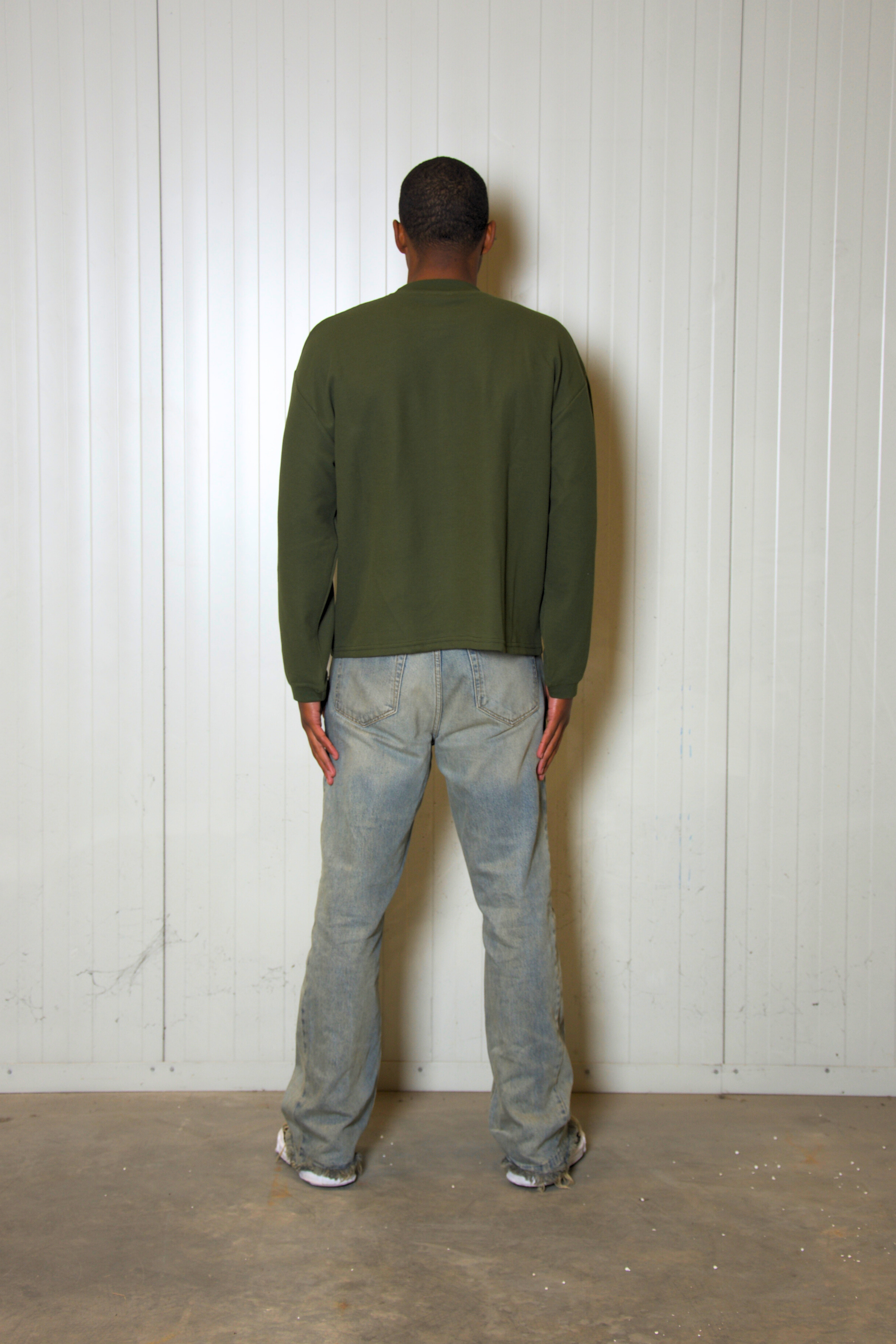 Waffle Longsleeve Olive/Pink